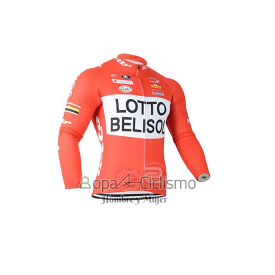 Lotto Soudal Ropa Ciclismo Culotte Largo 2019 Mangas Largas Naranja Blanco